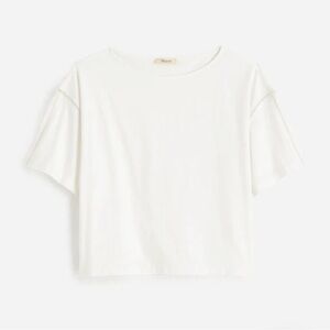 Madewell White Embroidered Stitching Tee NWT, Large